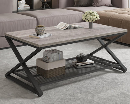 LVB Coffee Table for Living Room Coffee Tables With Storage 100cm Grey