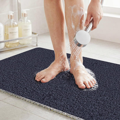 BLESWIN Shower Mat Non Slip 60x60CM, Shower Quick Dry Mats with Drain Hole, Square Antibacterial PVC Bath Mat for Inside Shower