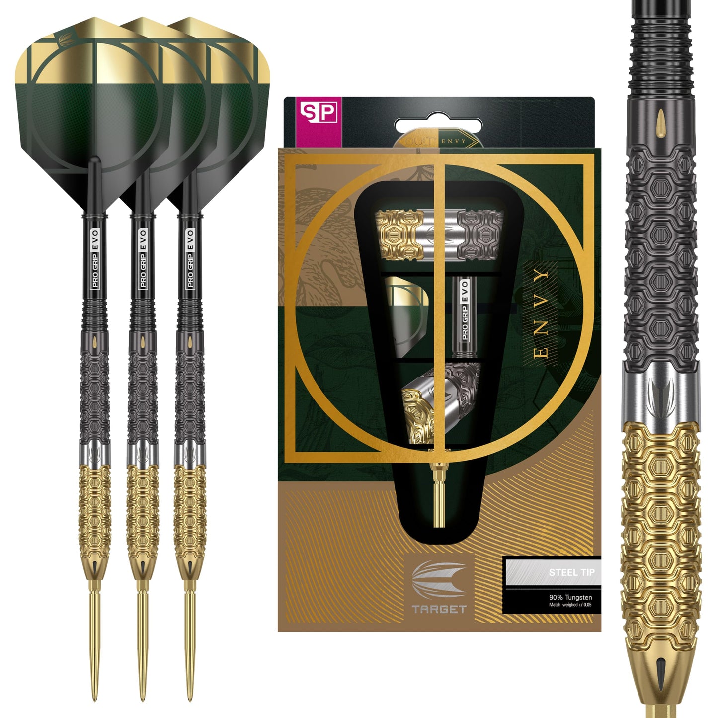 TARGET Darts Cult Envy 02 25G 90% Tungsten Swiss Point Steel Tip Darts Set