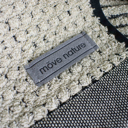 Möve Eden bath towel 80 x 150 cm, 80% cotton / 20% linen, nature/black