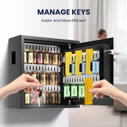 KornerBatl Electronic 65 Key Safe Wall Mounted, Key Lock Box With Code