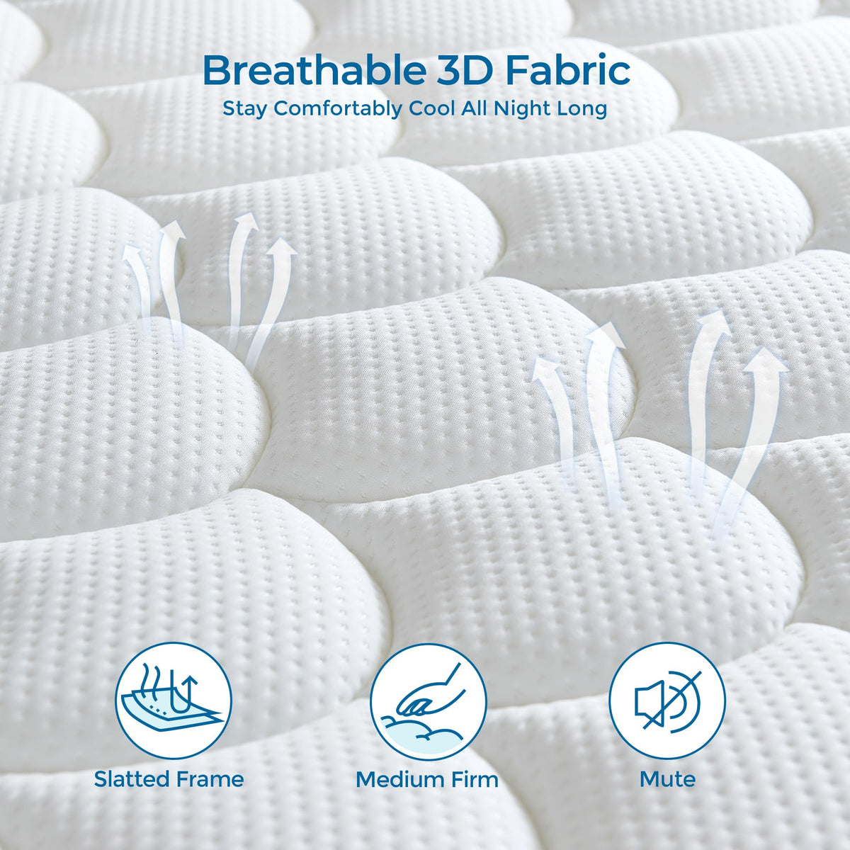 dosleeps Single Mattress 3FT,10 Inch Extra Thick 9-Zone Orthopedic Mattress with Memory Foam & Pocket Springs and 3D Breathable Fabric- Motion