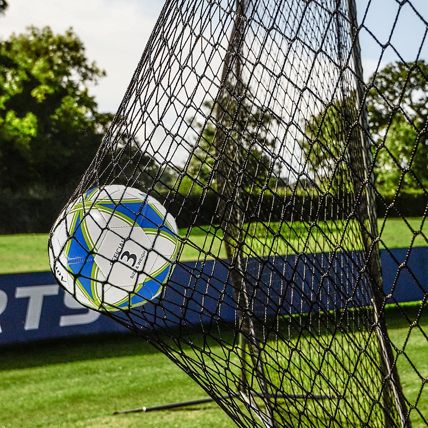 Aoneky 10x20ft /10x30ft Football Rebounder Net, 2.5mm Polyester Cord, 4''x4'' Square Mesh - Heavey Duty Backstop Barrier Net, Football Containment Net