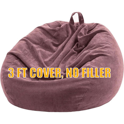 Nobildonna 3 ft Bean Bag Chair Cover (No Filler) for Adults and Kids 300L Extra Large Stuffed Animal Storage Bean Bag Washable Soft Premium Corduroy