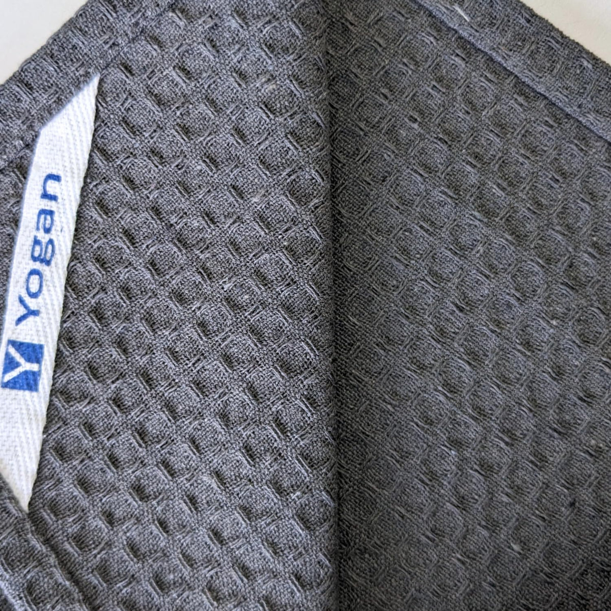 YOGAN Tea Towels/Kitchen Towels Pack of 5 | 100% Cotton | 50x70cm | Waffle Weave | Super Soft | Super Absorbent | Lint Free (Charcoal Grey)
