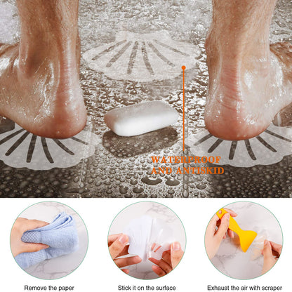 Pinenuts 20 Pcs Non Slip Bathtub Adhesive Stickers with Premium Scraper