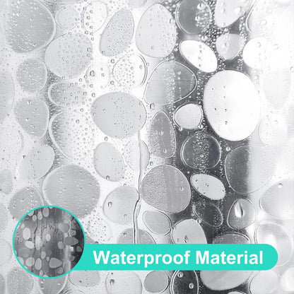 HAGOT Shower Curtain, Water and Mould Resistant Bathroom Curtain, EVA Fabric, Bath Curtain with Hooks, 180 x 200 cm