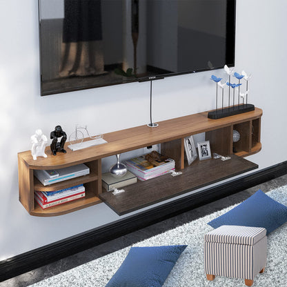 Pmnianhua Floating TV Shelves, Floating TV Unit Wall Mounted Under TV Stand Floating TV Console Entertainment Shelf Wall TV Cabinet for Living Room