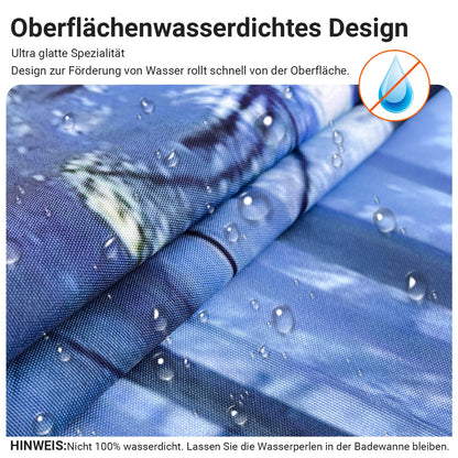 Lerores Shower Curtain, 180 x 180 cm, Forest Jungle, Weighted Hem, Anti-Mould Textile, Water-Repellent