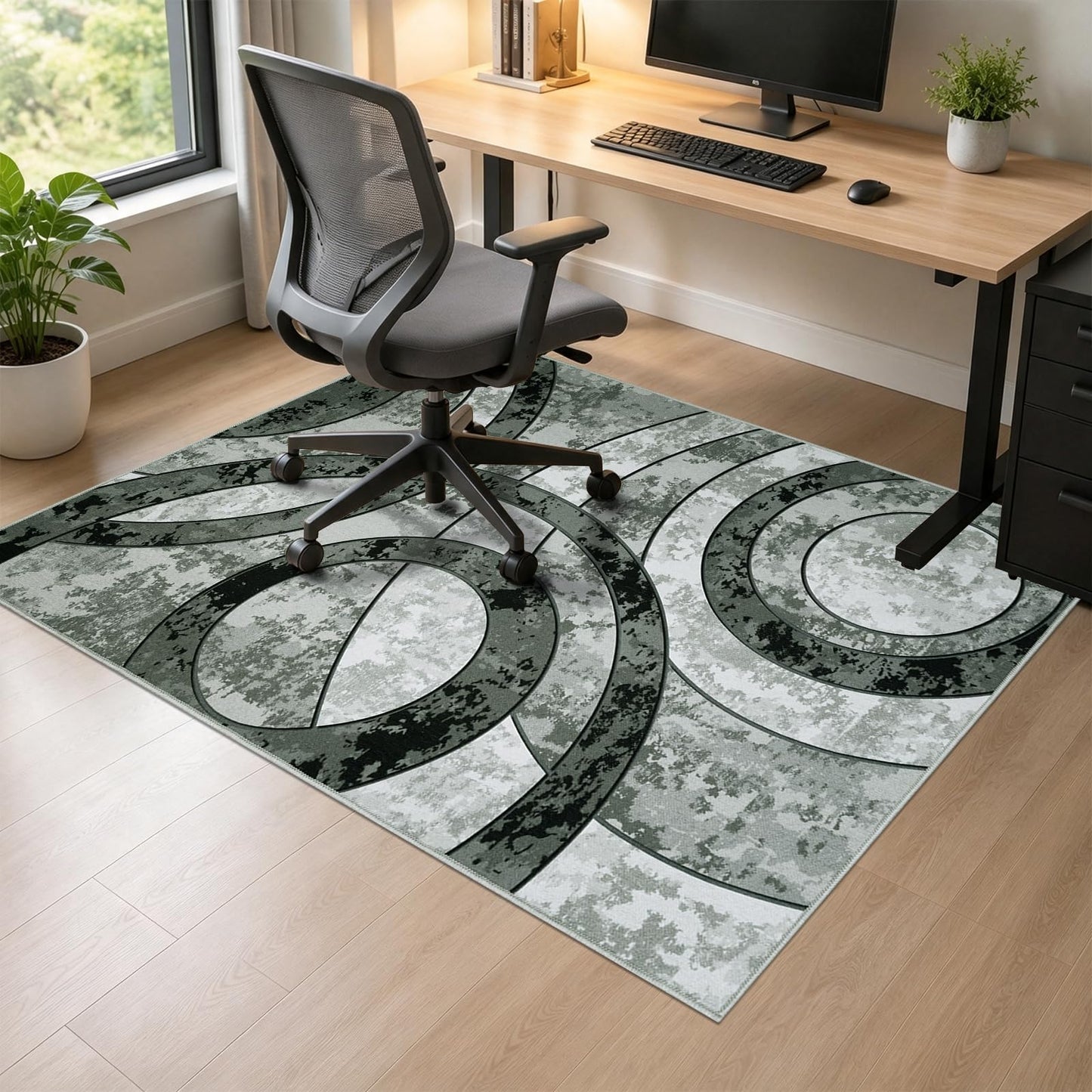 Homcomodar Office Chair Mat for Hardwood Floor 90x120cm Modern Floor Mat