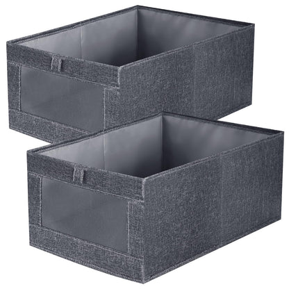Niviy Clothes Storage Boxes 2 Pack, Foldable Fabric Wardrobe Organiser