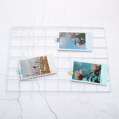 PATIKIL 16"x12" Wire Grid Panel, 2 Pack Wall Grid Decorative Panels Board Photo Pictures Display Decor Hanging Organizer for Home Office, White