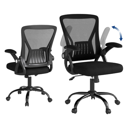 Flysky Ergonomic Mesh Office Chair, Adjustable Armrests, Black