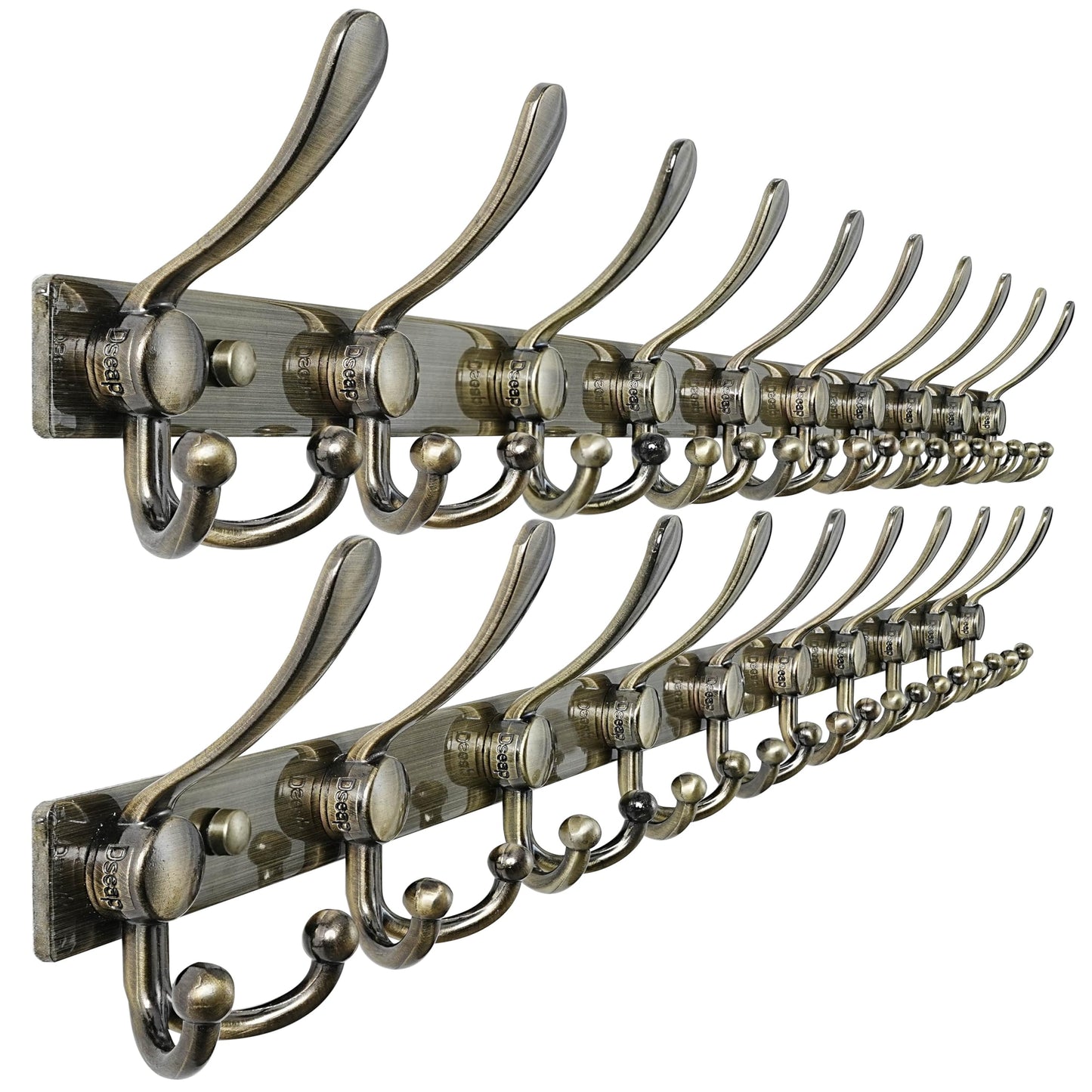 Dseap Coat Rack Wall Mount 94cm, Heavy Duty 2.5mm Base vs Flimsy 1mm, Double-Thick Solid Anti-Snap Hooks