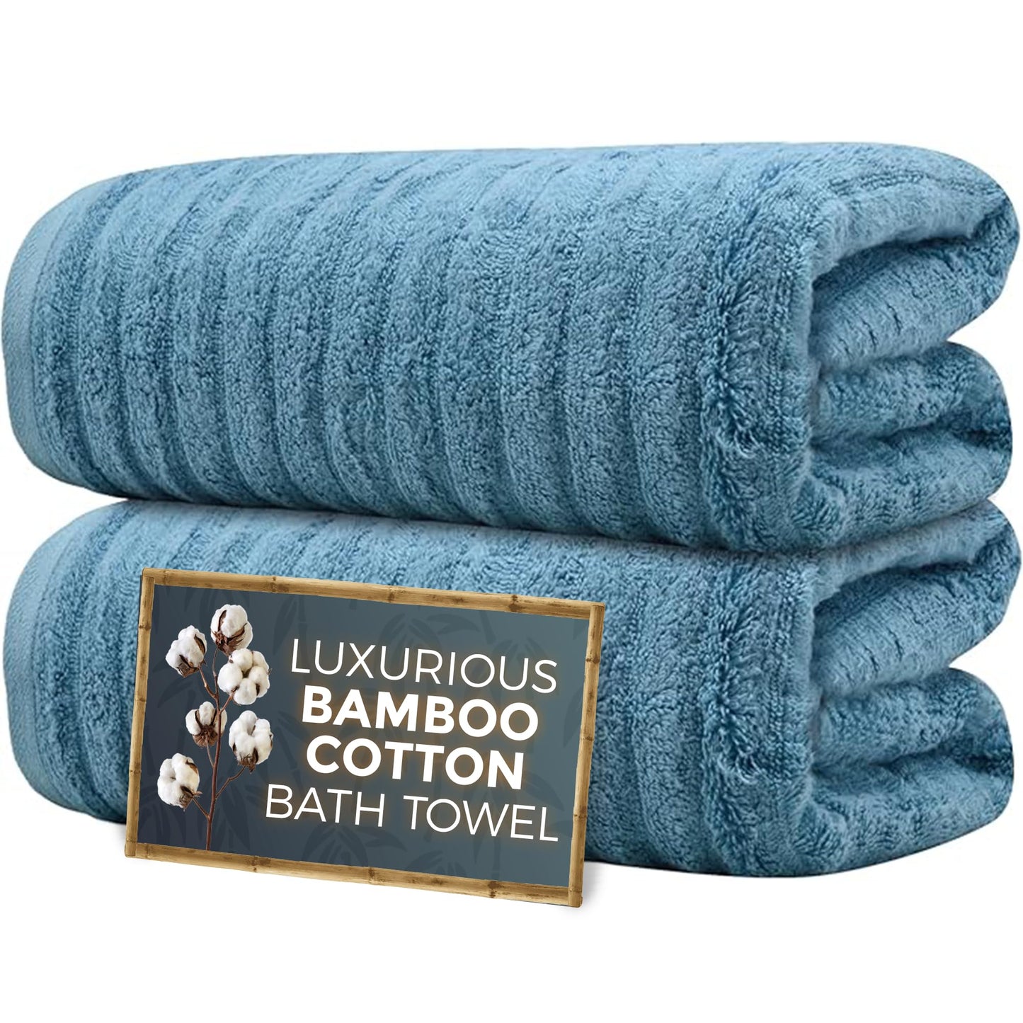 Towelogy Premium Bath Towels for Bathroom Set of 2 (70x120 cm), Super Soft Bamboo Cotton Blend Bathroom Towels (2, Teal)
