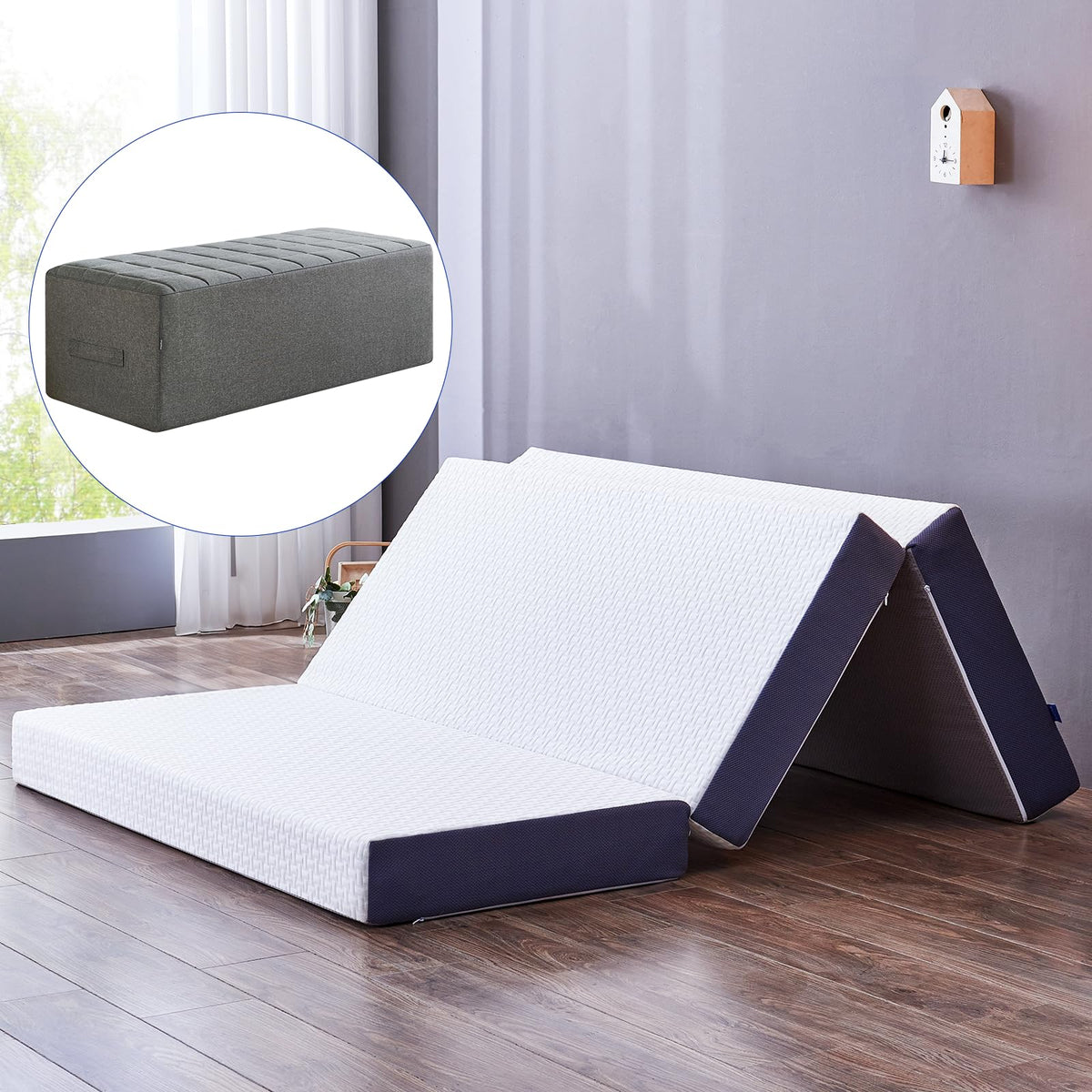 Inofia Folding Memory Foam Mattress Single with Storage Bag