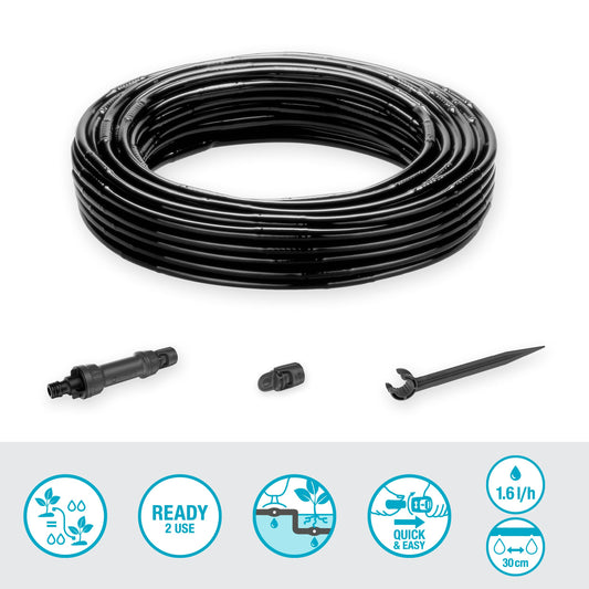 Gardena Micro-Drip-System Drip Irrigation Set Hedges/Bushes (25 m): Starter set, ready to use, water-saving irrigation system, simple & flexible