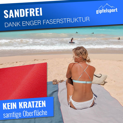 gipfelsport Microfibre towel | Microfibre bath towel, travel towel, beach towel | Quick-drying, ultra-light, space-saving | Red | S(80x40cm)