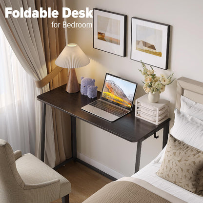 WOHOMO 100cm Folding Desk, Space-Saving Writing Foldable Table, black