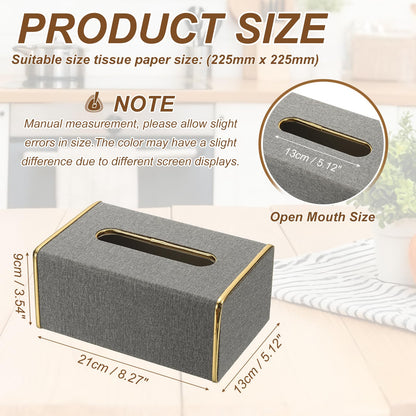 sourcing map Tissue Box Cover, Rectangle Modern Tissue Box Holder with Magnetic Closure for Living Room Bedroom Office Hotel Desk