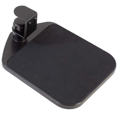 VIVO Clamp-on Mouse Pad Holder Platform, Adjustable Under Desk 360° Rotating Tray Rest Extension Attachment, up to 2 inch Desktops, Black, MOUNT-MS01A