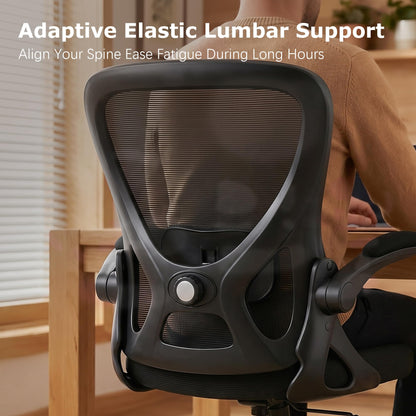 Coscendo Ergonomic Mesh Office Chair with Flip-Up Armrests, Black