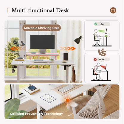 Klicelor Eletric Height Adjustable Desk, Movable Monitorstand, 100x60cm