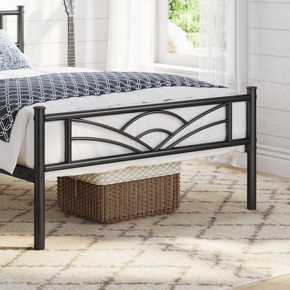 Yaheetech 3ft Single Metal Bed Frame with Cloud-inspired Design, Black