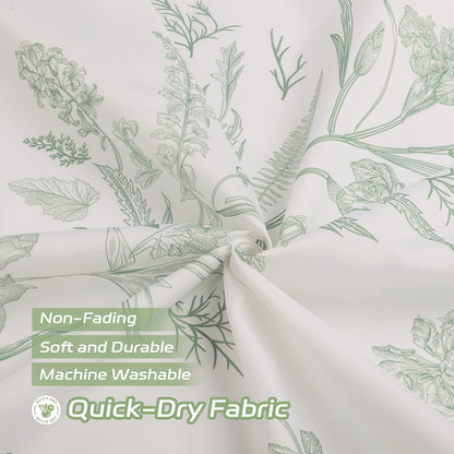 Dazzlewall Sage Green Shower Curtain for Bathroom Mould & Mildew Resistant
