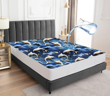 Sufdari Waterproof Mattress Protector double,150x200cm Mattress Cover for Bed,30cm Deep Pocket Fitted Sheet Style Mattress Protector with Elastic