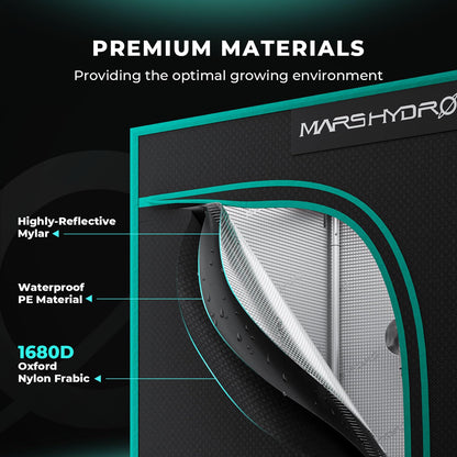 MARS HYDRO Grow Tent 60x60x140 CM Reflective Mylar Small Grow Tent with Removable Floor Tray View Window for Indoor Plant Grow Room for TS600/SP150