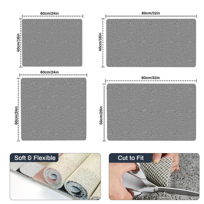 BLESWIN PVC Loofah Shower Mat 40x80CM, Soft Textured Non Slip Bath Mats for Inside Shower, Shower Mats with Drain