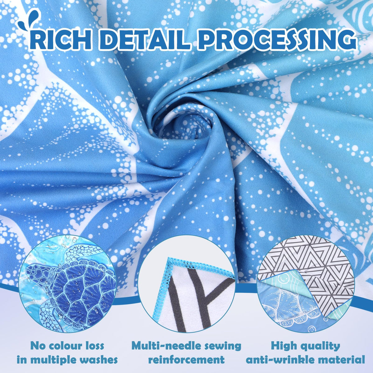 Anavasi 1 Pack Microfibre Beach Towels for Adults, 180 x 90 cm with Net Bag