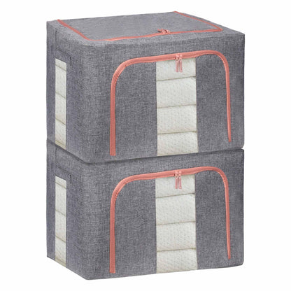 DAWNTREES Collapsible Storage Boxes, Storage Boxes for Clothes,Grey