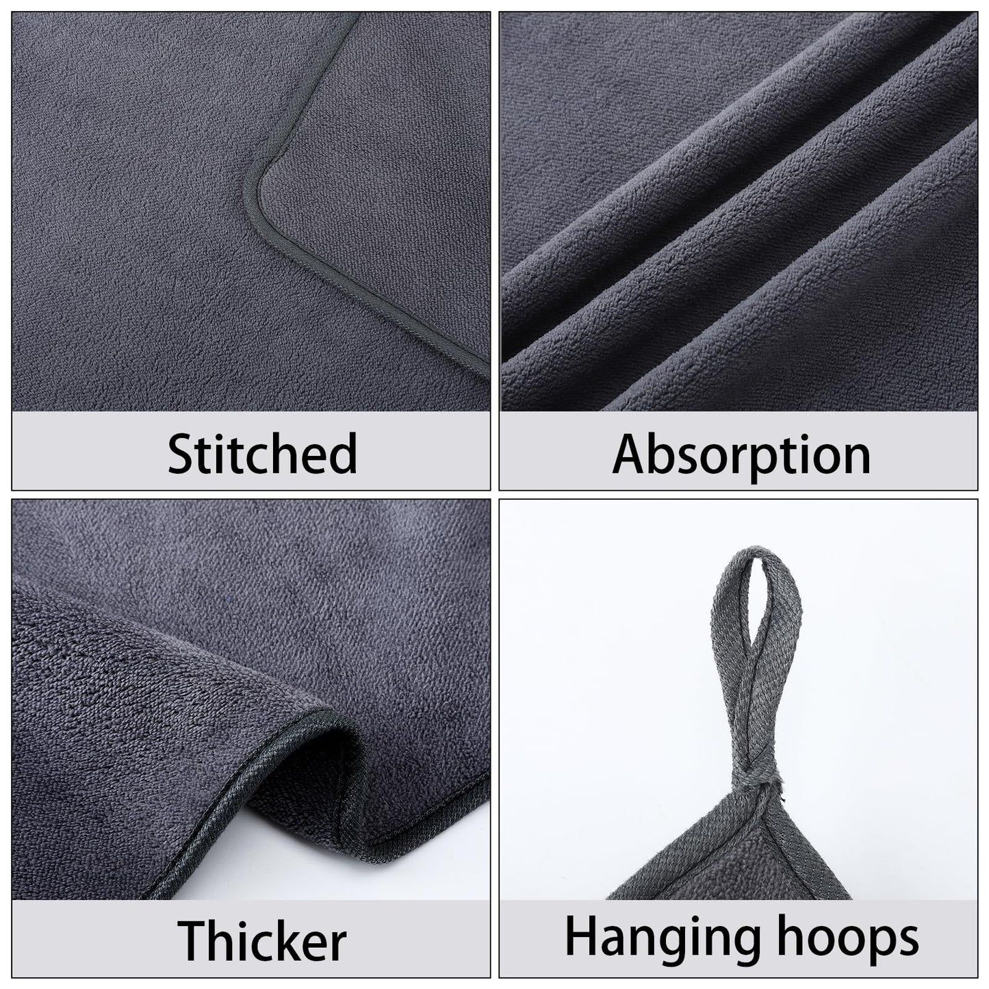 saerryor Microfiber Hand Towels with Hanging Loop Kitchen Hand Towels