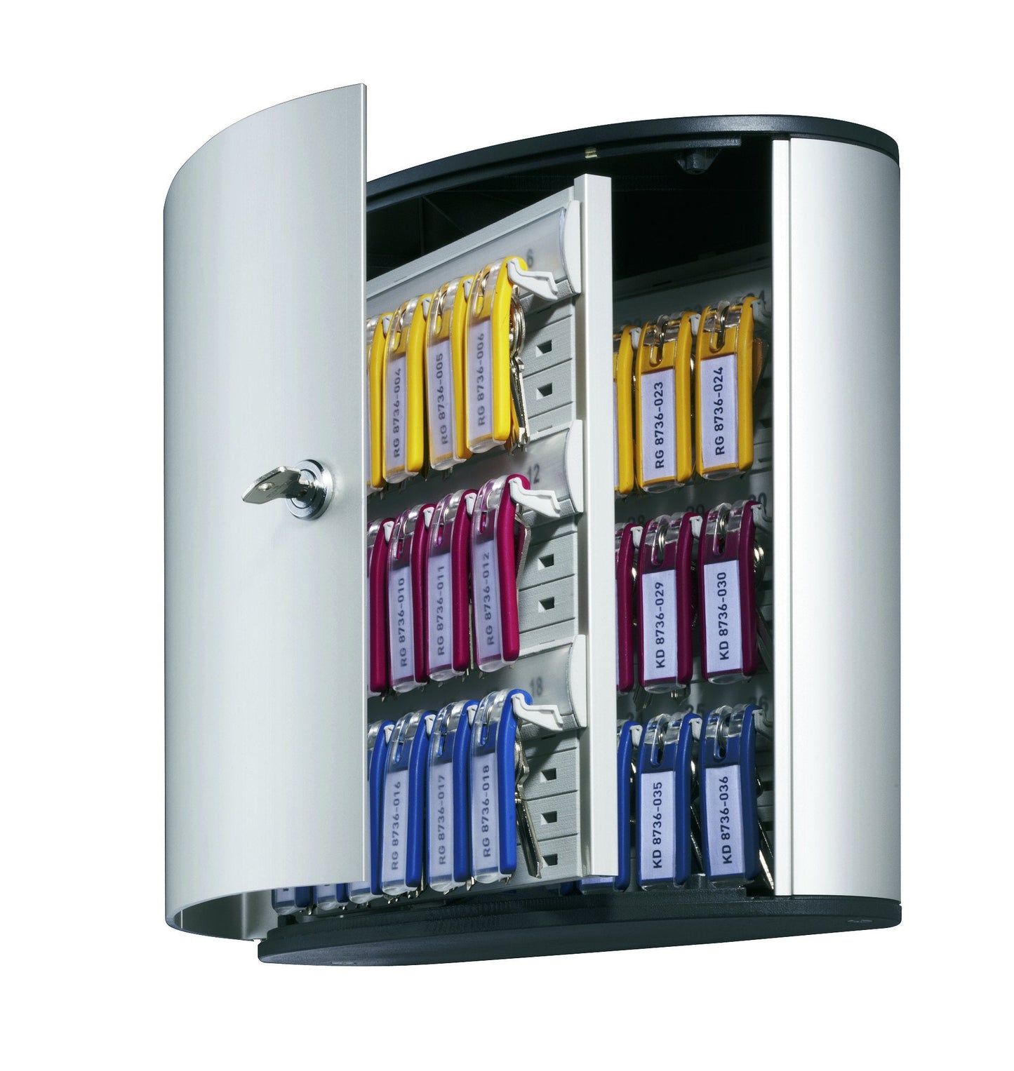 Durable Key Safe Box 36 - Wall Mounted Lockable Key Holder Cabinet for up to 54 Key Clip Keys with Secure Key Lock