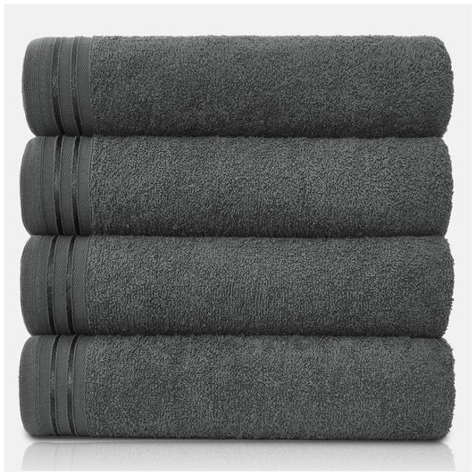 GC GAVENO CAVAILIA Large Towels Bath Sheet - Highly Absorbent Egyptian Cotton Towel Set - 4 Pack Extra Soft Large Bath Towel Charcoal-Quick Dry Bath