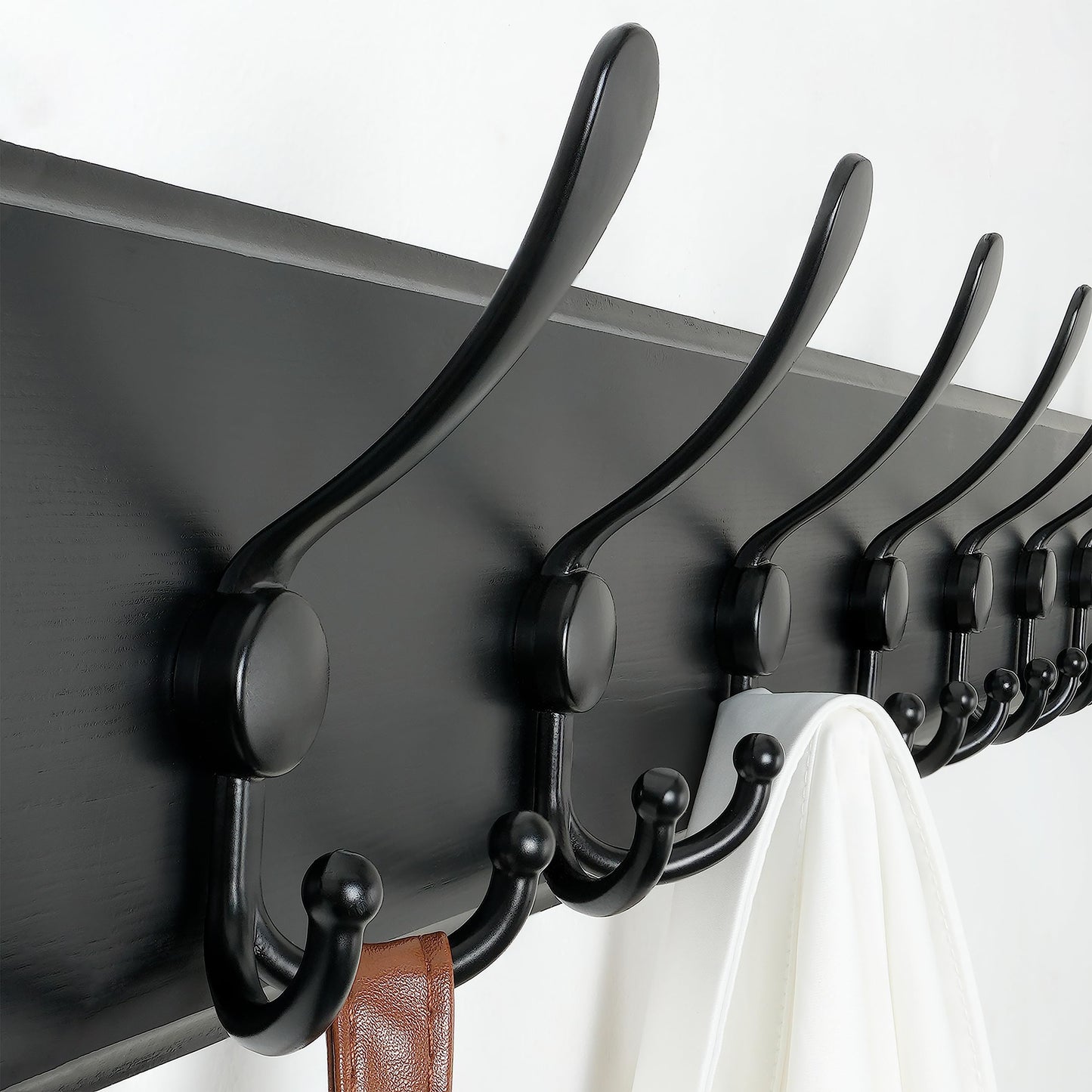 SKOLOO Coat Rack Wall Mounted - 38.3'' Long, Wooden, Heavy Duty, Rustic Coat Hooks for Wall, 16'' Hole to Hole
