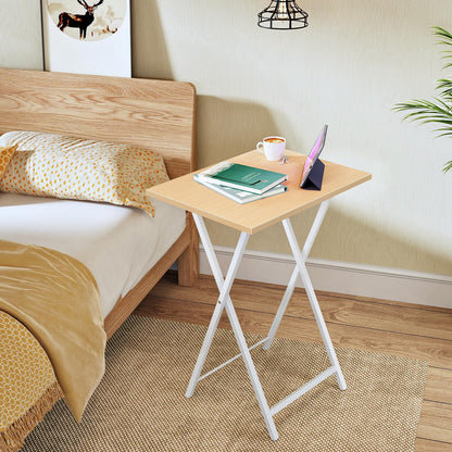 HOOBRO Side Table 2 Set, Folding Tables, TV Tray Table for Eating, Small Sofa End Laptop Drinks Coffee Tables for Small Space, Living Room
