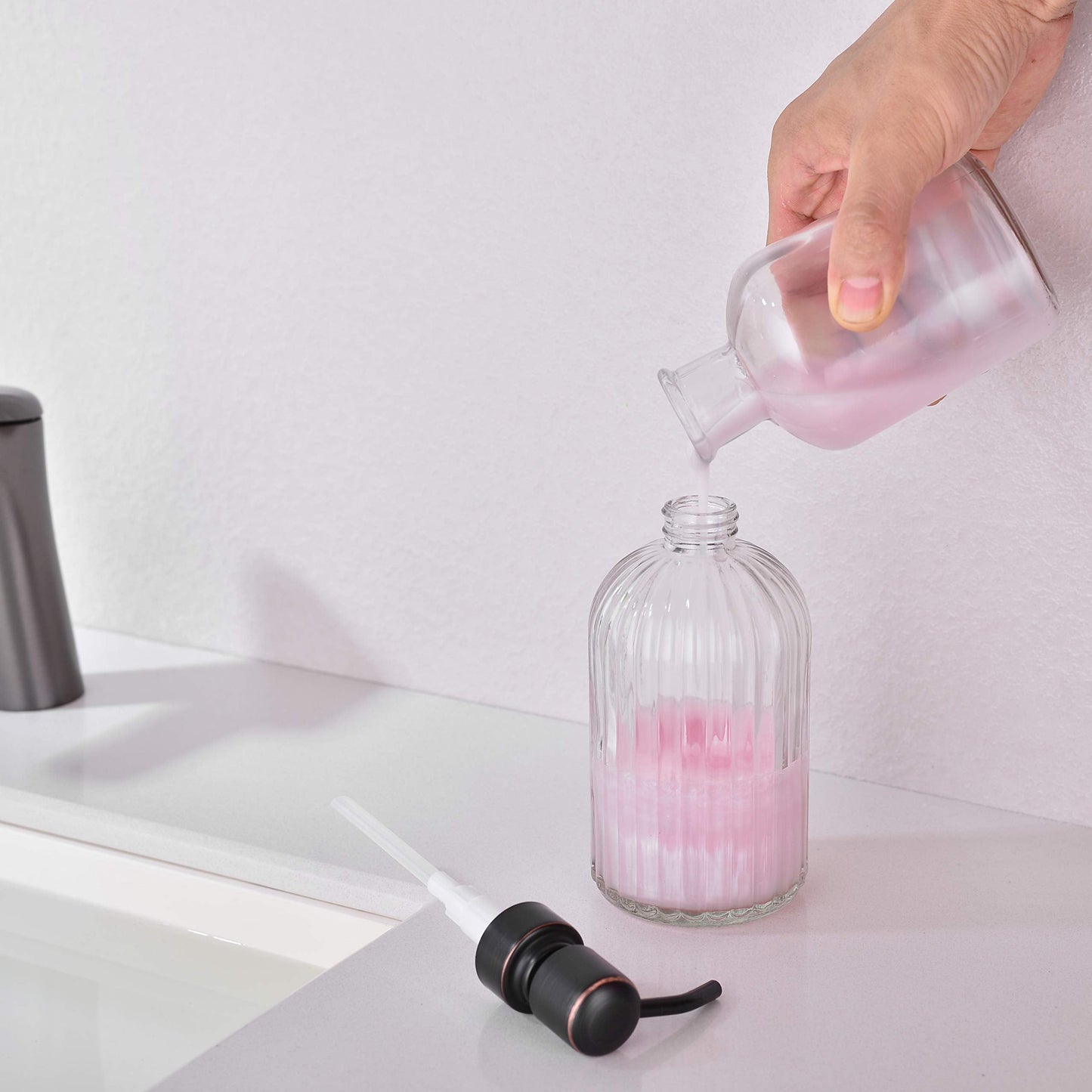 Leetcp Soap Dispenser, Dish Soap Dispenser, Bathroom Liquid Soap Dispenser, with Rustproof Stainless Steel Pump