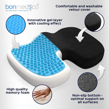 bonmedico Gel Memory Foam Seat Cushion for Office Chair & Car