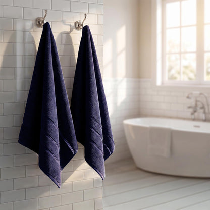 MYTRIDENT Large Bath Towels Set of 2 I 100% Cotton I Bathroom Towels I Blue