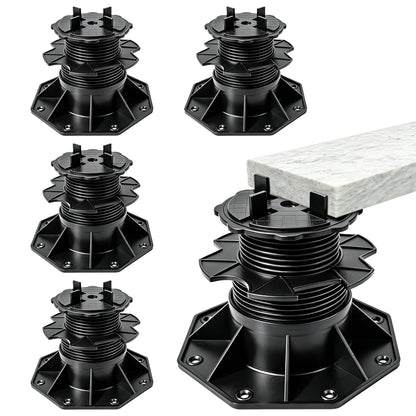 Nordswal 4 Pack Adjustable Tile & Paver Support Pedestal, Heavy Duty Paving Slab Supports with Rubber Pad, Height Adjustable 60-140mm