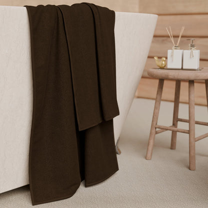 PETTI Artigiani Italiani - 100% Cotton Terry Bath Towels, 3+3 Towel Set, 6 Pieces, 3 Face Towels and 3 Hand Towels, Brown Towels