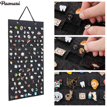 PACMAXI Hanging Brooch Pin Organizer, Display Pins Storage Case, Brooch Collection Storage Holder, Holds Up to 170 Pins.(Not Include Any Accessories)