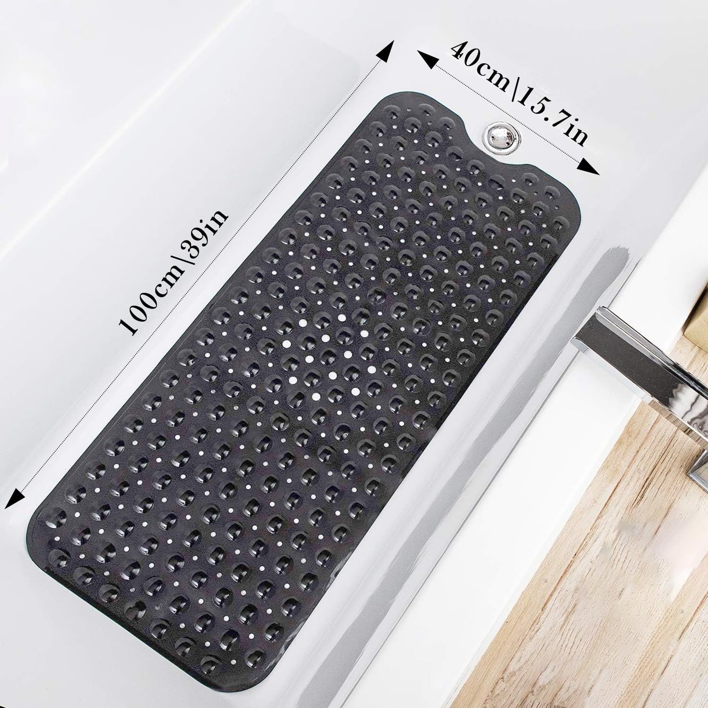 Non Slip Bathroom Mat with Suction Cups Washable Bathtub Floor Rug