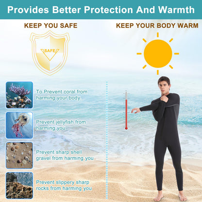 Wetsuit for Men, Mens Wetsuits Full Length Wetsuit, 3mm Neoprene Wet Suit Mens Wetsuit Wet Suits for Diving Snorkeling Swimming Surfing