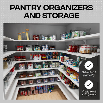 CLEARSPACE Plastic Storage Bins  Perfect Kitchen Organization or Pantry Storage  Fridge Organizer, Pantry Organization and Storage Bins, Cabinet