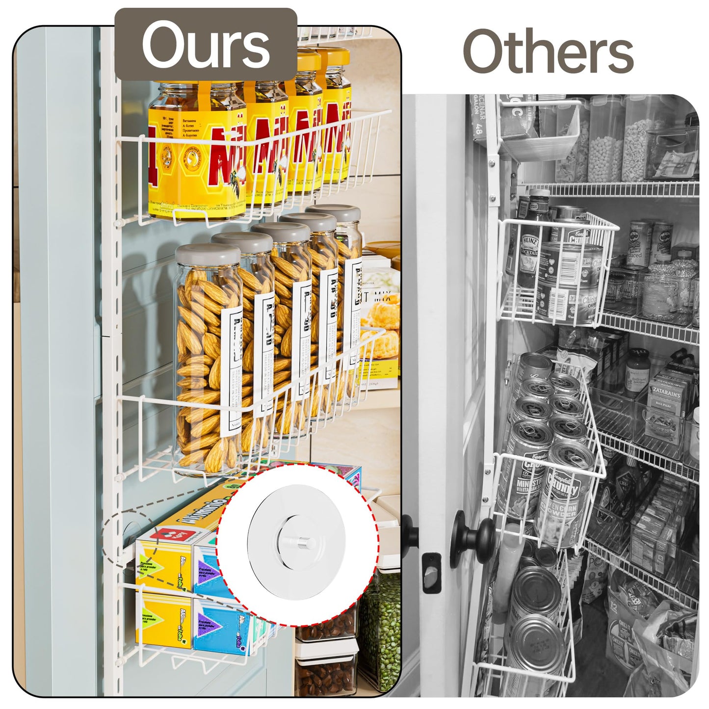 Delamu Over Door Storage, Pantry Organisers and Storage, Hanging Spice Rack Shelves for Easy Install, Cabinet Door Organiser