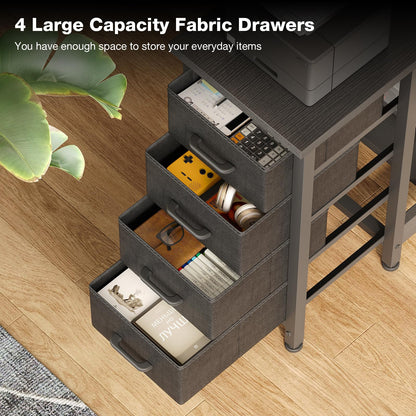 Coleshome Small Corner Desk with Drawers for Home Office, 100x70 cm, Black